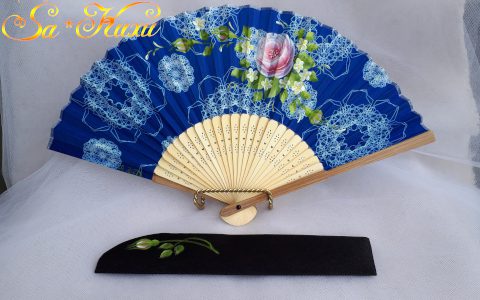 ピンク薔薇の布扇子ケース付minneに出品しました ピンク薔薇の布扇子ケース付minneに出品しました