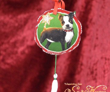 ボストンテリア(犬)のクリスマス飾りminneに出品しています ボストンテリア(犬)のクリスマス飾りminneに出品しています