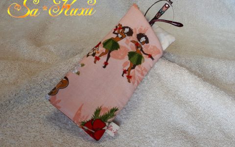 フラガールの布メガネケース(ピンク)minneに出品しています フラガールの布メガネケース(ピンク)minneに出品しています
