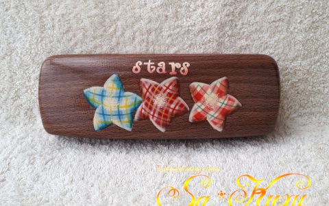 ぷっくりお星さまのメガネケース(木目調)minneに出品しています ぷっくりお星さまのメガネケース(木目調)minneに出品しています