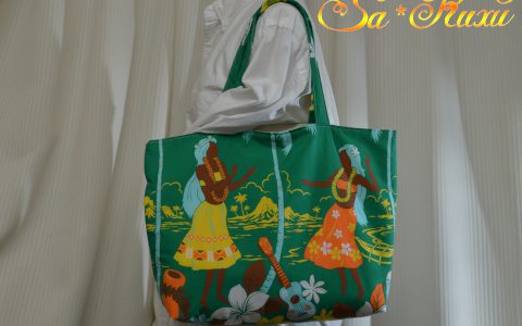 フラガールのトートバッグ(緑)minneに出品しました フラガールのトートバッグ(緑)minneに出品しました