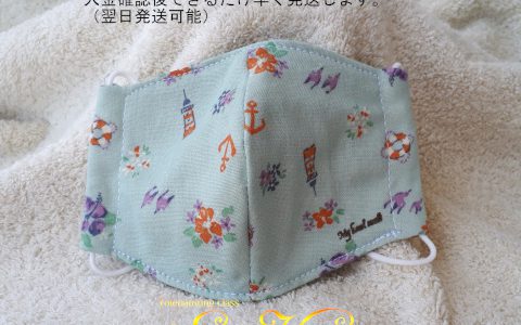 子供用立体布マスク(マリン柄)minneに出品しました 子供用立体布マスク(マリン柄)minneに出品しました
