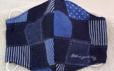 大人用立体布マスク(デニムパッチワーク風)minneに出品しました 大人用立体布マスク(デニムパッチワーク風)minneに出品しました
