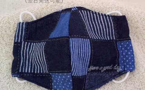 子供用立体布マスク(デニムパッチワーク風)minneに出品しました 子供用立体布マスク(デニムパッチワーク風)minneに出品しました