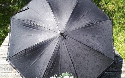 マーガレットの日傘(黒)晴雨兼用minneに出品しました マーガレットの日傘(黒)晴雨兼用minneに出品しました