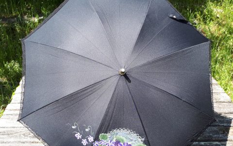 すみれの日傘(黒)晴雨兼用minneに出品しました すみれの日傘(黒)晴雨兼用minneに出品しました